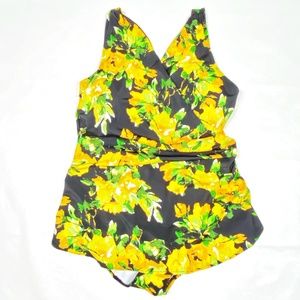 Denim & Co. Beach Surplice One Piece Swimsuit 18W